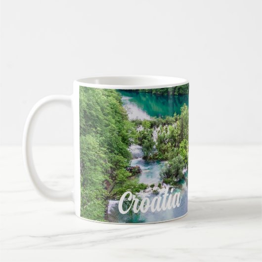 Wasserfall-Kaskade im Park der Plitvice Seen, Kroa Kaffeetasse (Links)