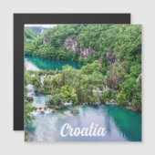Wasserfall-Kaskade im Park der Plitvice Seen, Kroa Magnetkarte (Vorne/Hinten)