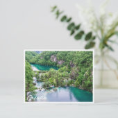Wasserfall-Kaskade im Park der Plitvice Seen, Kroa Postkarte (Stehend Vorderseite)
