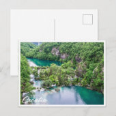 Wasserfall-Kaskade im Park der Plitvice Seen, Kroa Postkarte (Vorne/Hinten)