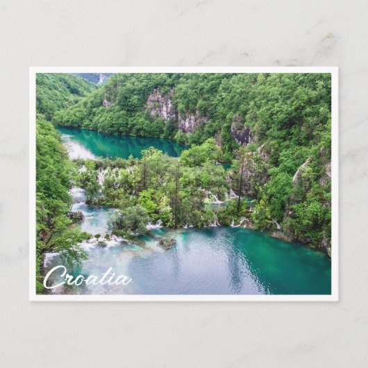 Wasserfall-Kaskade im Park der Plitvice Seen, Kroa Postkarte (Vorderseite)