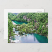 Wasserfall-Kaskade im Park der Plitvice Seen, Kroa Postkarte (Vorne/Hinten)