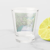 Wasserfall-Kaskade im Park der Plitvice Seen, Kroa Schnapsglas (Rückseite)