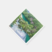 Wasserfall-Kaskade im Park der Plitvice Seen, Kroa Serviette (Ecke)