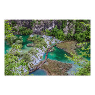 Wasserfall Kaskade im Park der Plitvicer Seen Fotodruck