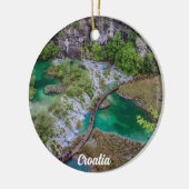 Wasserfall Kaskade im Park der Plitvicer Seen Keramik Ornament (Links)