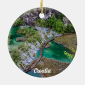 Wasserfall Kaskade im Park der Plitvicer Seen Keramik Ornament (Hinten)