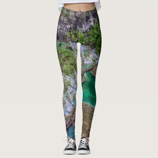 Wasserfall Kaskade im Park der Plitvicer Seen Leggings (Vorderseite)