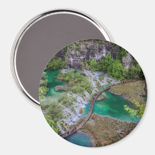 Wasserfall Kaskade im Park der Plitvicer Seen Magnet (Vorderseite/Rückseite)