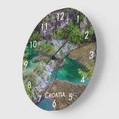 Wasserfall Kaskade Plitvicer Seen Park Kaffee Mu Große Wanduhr (Winkel)