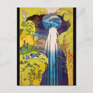 Wasserfall, Katsushika Hokusai, Ukiyo-e Postkarte