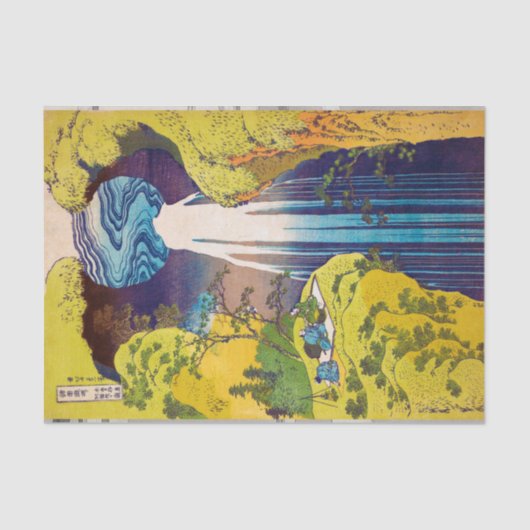 Wasserfall, Katsushika Hokusai, Ukiyo-e Seidenpapier (Vorderseite)