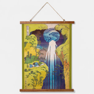 Wasserfall, Katsushika Hokusai, Ukiyo-e Wandteppich Mit Holzrahmen