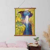 Wasserfall, Katsushika Hokusai, Ukiyo-e Wandteppich Mit Holzrahmen (Schlafzimmer)