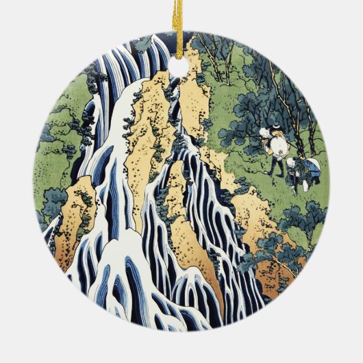 Wasserfall Kirifuri in der Nähe des Kurokami-Gebir Keramik Ornament (Hinten)