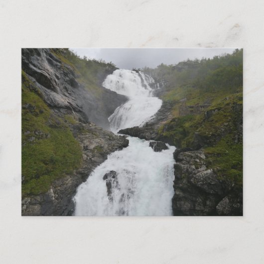 Wasserfall Kjosfossen, Flåm, Norwegen Postkarte (Vorderseite)