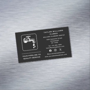 Wasserfall-Klempner für soziale Medien Magnetische Visitenkarte