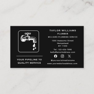 Wasserfall-Klempner für soziale Medien Visitenkarte