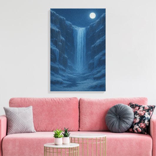 Wasserfall-Klippe Leinwanddruck (Insitu (Wohnzimmer))