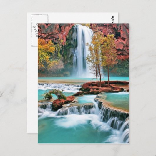 Wasserfall Kunst Postkarte (Vorne/Hinten)