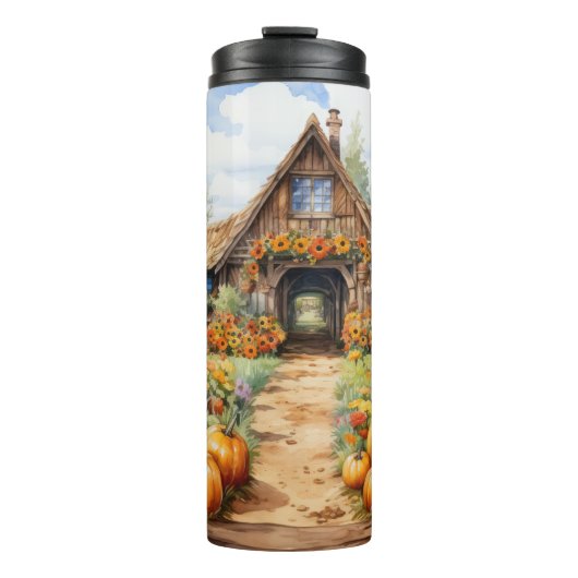 WASSERFALL LAND BARN MIT PUMPKINS THERMOSBECHER (Vorderseite)