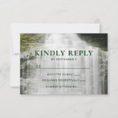 Wasserfall Land Outdoor Hochzeit RSVP Karte (Vorderseite)