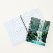 Wasserfall Landschaft Art Deco Notizblock (Innenseite)