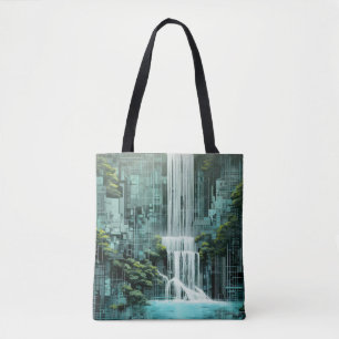 Wasserfall Landschaft Art Deco Tasche