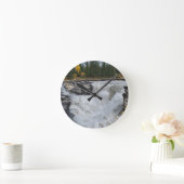 Wasserfall Landschaft, Athabasca Falls Runde Wanduhr (Zuhause)