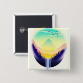 Wasserfall Landschaft Button (Vorne & Hinten)
