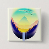 Wasserfall Landschaft Button (Vorderseite)