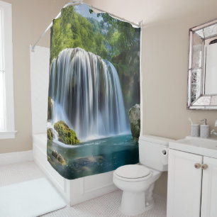 Wasserfall Landschaft Duschvorhang