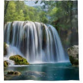 Wasserfall Landschaft Duschvorhang (Vorderseite)