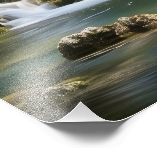 Wasserfall Landschaft Fotodruck (Ecke)