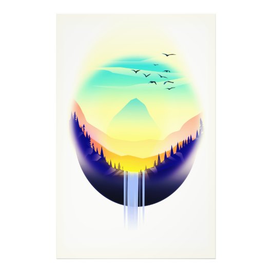 Wasserfall-Landschaft Fotodruck (Vorne)