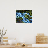 Wasserfall-Landschaft im malerischen Wald Poster (Küche)