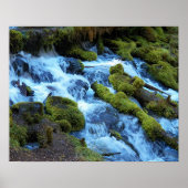 Wasserfall-Landschaft im malerischen Wald Poster (Vorne)