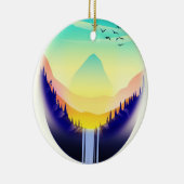 Wasserfall Landschaft Keramik Ornament (Rechts)