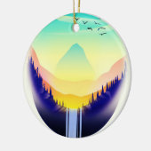 Wasserfall Landschaft Keramik Ornament (Links)