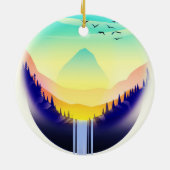 Wasserfall Landschaft Keramik Ornament (Hinten)