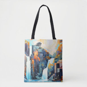 Wasserfall Landschaft Konzept Abstrakte Kunst Tasche