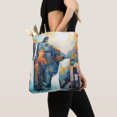 Wasserfall Landschaft Konzept Abstrakte Kunst Tasche (Von Nahem)