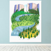 Wasserfall Landschaft Leinwanddruck (Insitu (Holzboden))