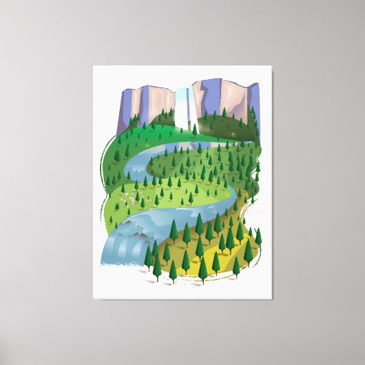 Wasserfall Landschaft Leinwanddruck (Vorderseite)