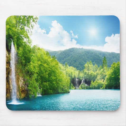 Wasserfall-Landschaft Mousepad (Vorne)