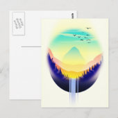 Wasserfall Landschaft Postkarte (Vorne/Hinten)