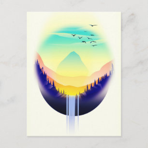 Wasserfall Landschaft Postkarte