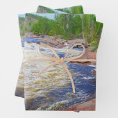 Wasserfall Landschaft Schöne Grüne Bäume Landschaf Geschenkpapier Set (Beispiel)