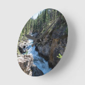 Wasserfall Landschaft, Stanley Falls Runde Wanduhr (Winkel)