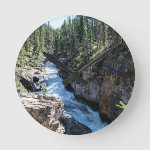 Wasserfall Landschaft, Stanley Falls Runde Wanduhr